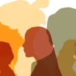 Diverse coloured people shapes